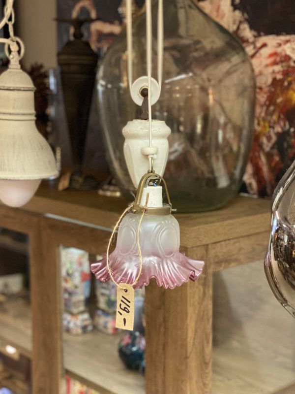 Roze vintage hanglamp