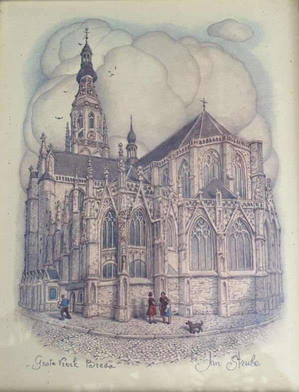 Jan Strube prent Grote Kerk Breda