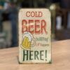 retro metalen wandbord Cold Beer